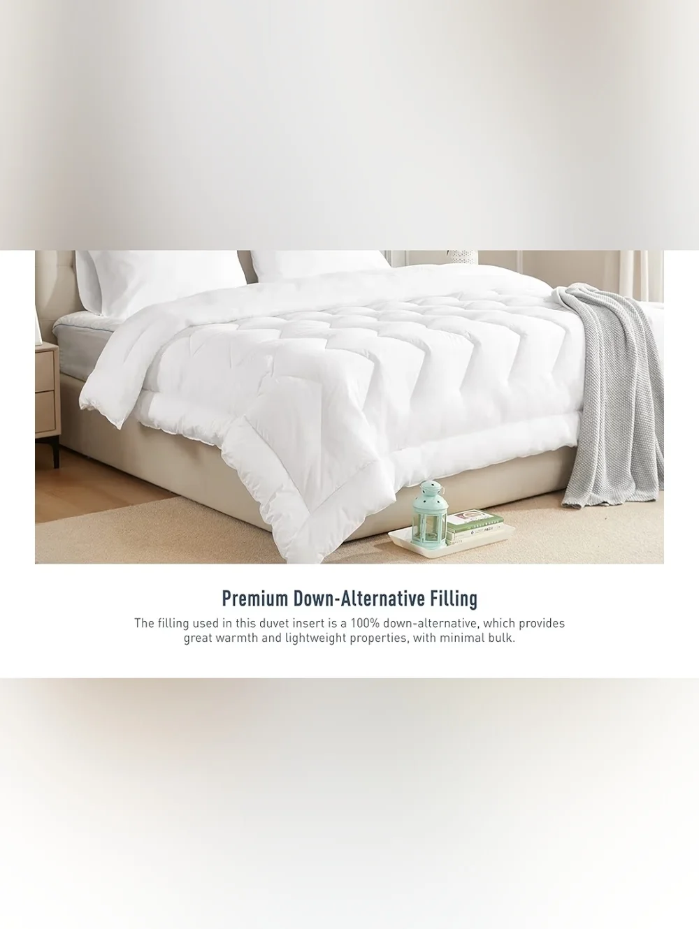 Duvet Insert Cotton Comforter King Size White Down Alternative 100% Cotton